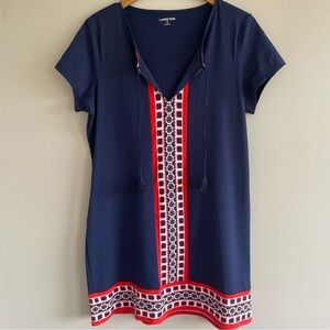 Lands' End Women's Dress Navy & Orange Size Medium